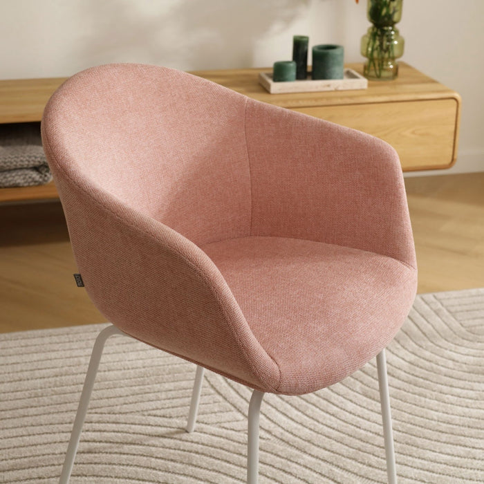 Nolon Nora-Otis Eetkamerstoel Zacht Roze - met Armleuning - Wit