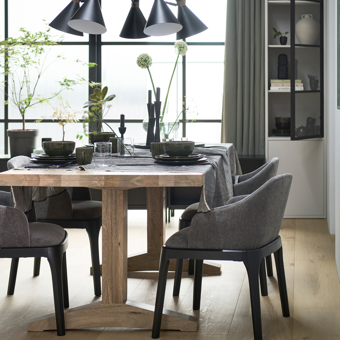 vtwonen Basic 2-Deurs Vitrinekast - Grenen - Mist - 230x53x40