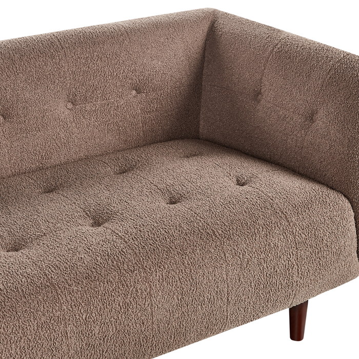 Beliani - BYSKE - Driezitsbank - Bruin - Bouclé