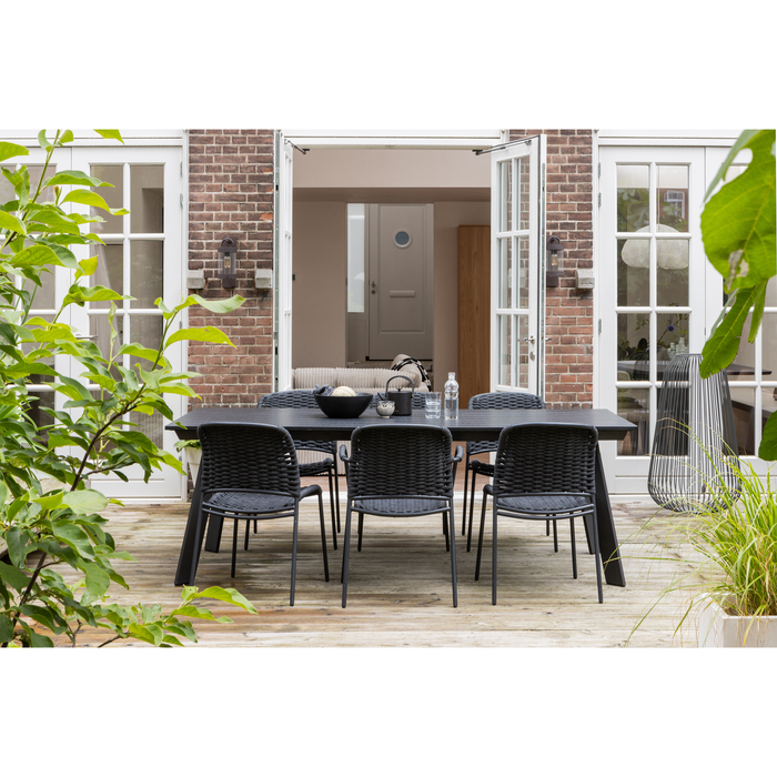 WOOOD Veerle Eettafel - Aluminium|Polywood - Antraciet - 74x220x100