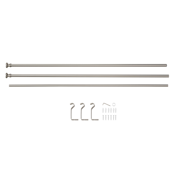 ACAZA Gordijnroede Zilvergrijs