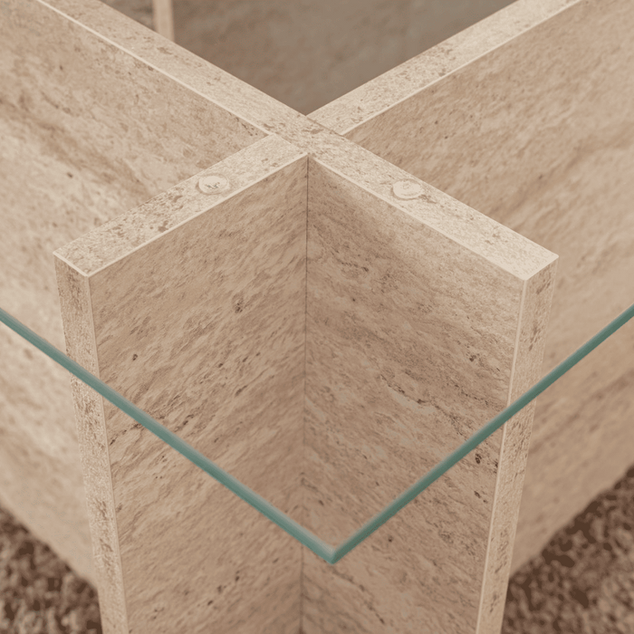 Calicosy - Salontafel met glazen blad L105 cm - NOAH