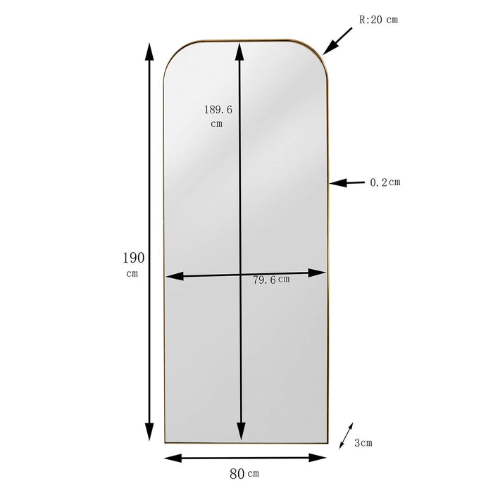 Spiegel Opera goud 190x80cm Kare Design