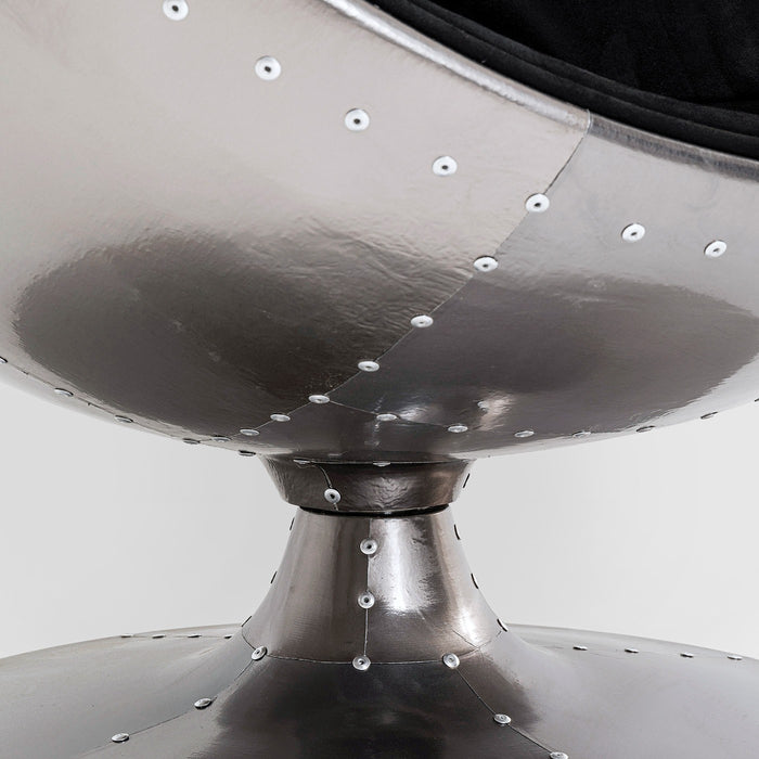 Draaifauteuil Eye Ball fluweel zwart Kare Design