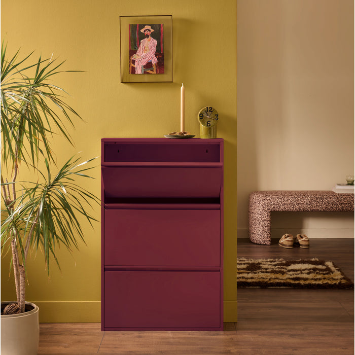 by fonQ Klip Schoenenkast - 3 Vakken - Bordeaux