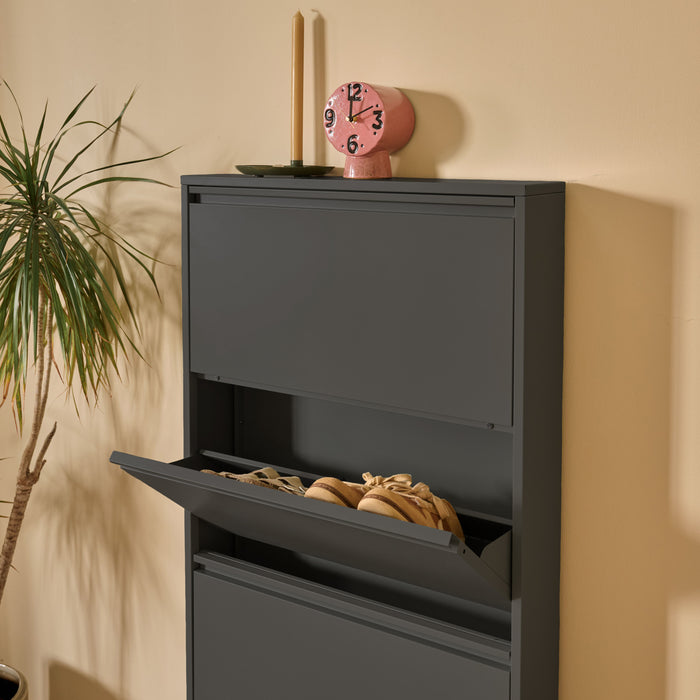 by fonQ Klip Schoenenkast - 4 Vakken - Zwart