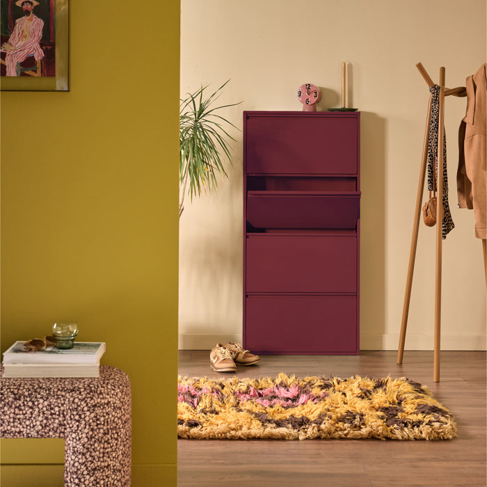 by fonQ Klip Schoenenkast - 4 Vakken - Bordeaux