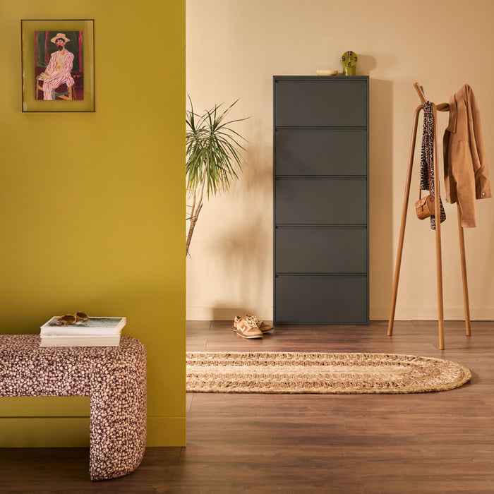 by fonQ Klip Schoenenkast - 5 Vakken - Zwart