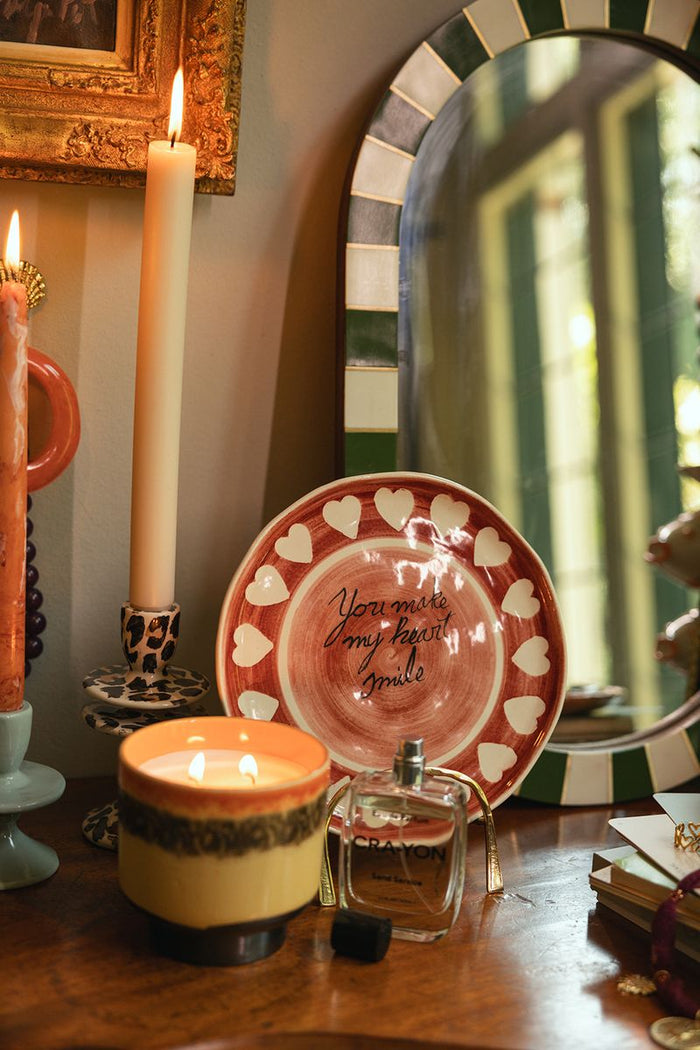 Sissy-Boy Roze dinerbord met hartjes