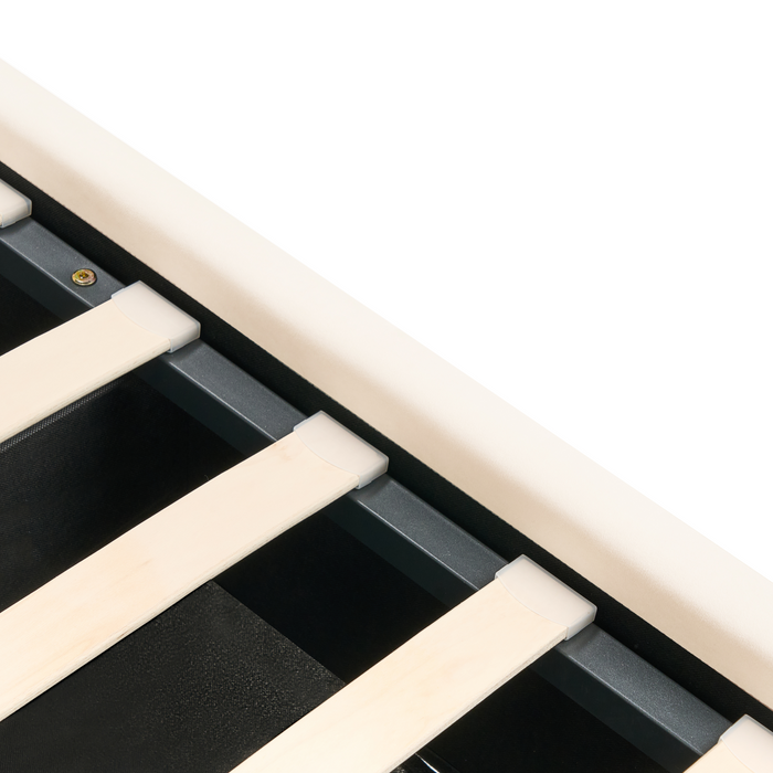 Beliani-LUBBON -Bed met opbergruimte-Crème wit-160 x 200 cm-Fluweel