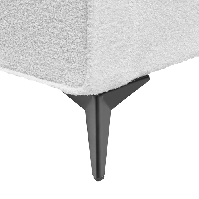 Beliani - VALOGNES - Bed - Gebroken wit - 160 x 200 cm - Bouclé