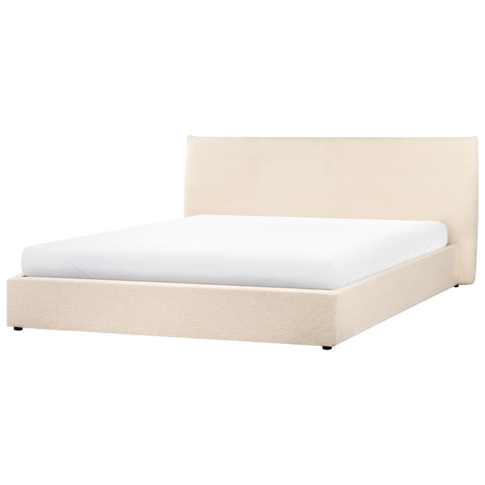 Beliani-LAVAUR-Bed met opbergruimte-Beige-180 x 200 cm-Bouclé