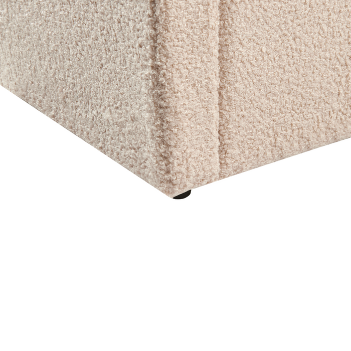 Beliani - ANET - Bed met opbergruimte - Beige - 90 x 200 cm - Bouclé