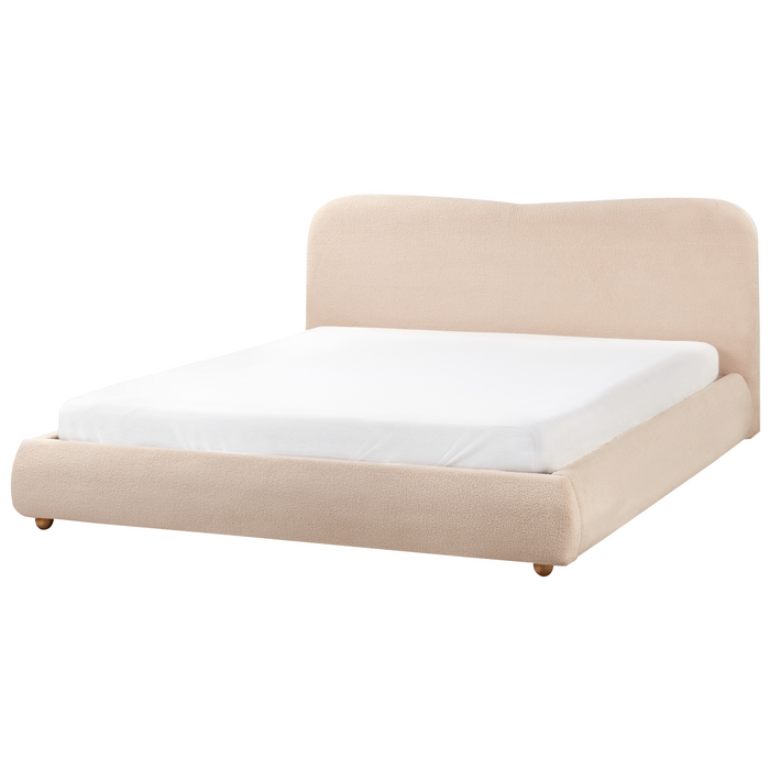 Beliani-BLAGNAC-Bed met opbergruimte-Beige-180 x 200 cm-Bouclé
