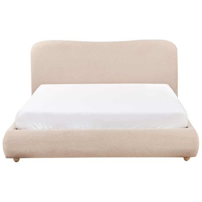 Beliani-BLAGNAC-Bed met opbergruimte-Beige-160 x 200 cm-Bouclé