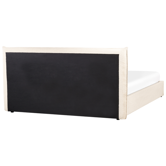 Beliani-LAVAUR-Bed met opbergruimte-Beige-180 x 200 cm-Bouclé
