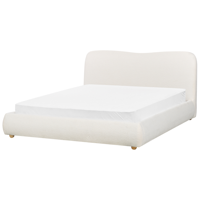 Beliani-BLAGNAC-Bed met opbergruimte-Gebroken wit-160 x 200 cm-Bouclé