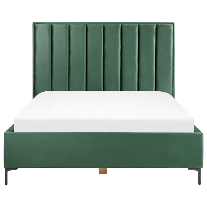 Beliani-SEZANNE -Bed met opbergruimte-Donkergroen-160 x 200 cm-Fluweel