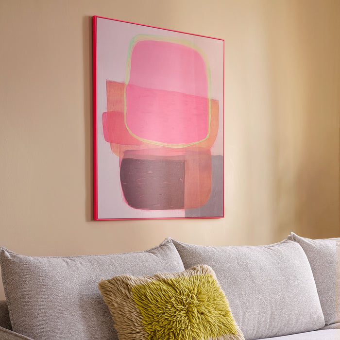 by fonQ Luminous Pop Schilderij 100 x 120 cm - Neon Roze