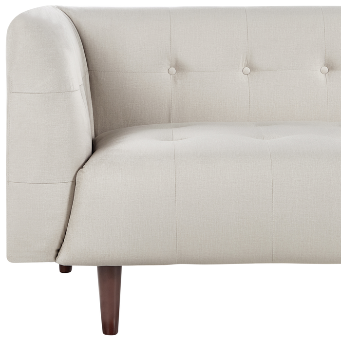 Beliani - BYSKE - Driezitsbank - Lichtbeige - Polyester