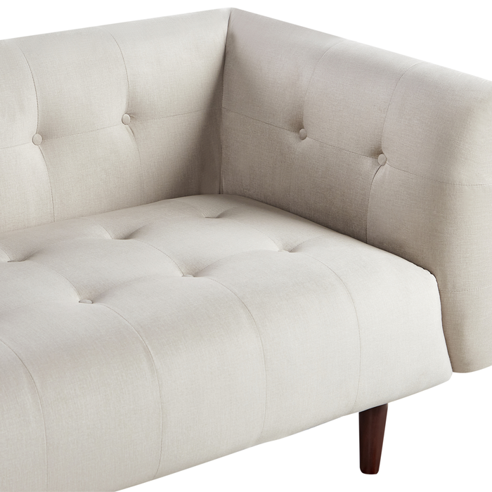 Beliani - BYSKE - Driezitsbank - Lichtbeige - Polyester