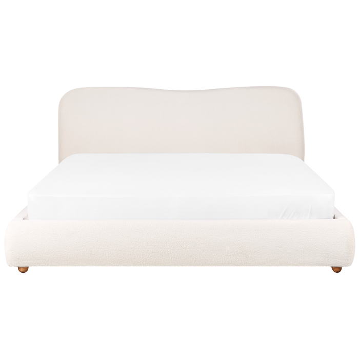 Beliani-BLAGNAC-Bed met opbergruimte-Gebroken wit-180 x 200 cm-Bouclé