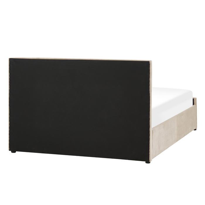 Beliani - ROCHEFORT - Tweepersoonsbed - Beige - 140 x 200 cm - Fluweel