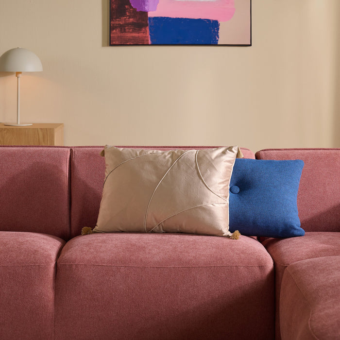 by fonQ Soft Hoekbank Rechts - Open Eind - Micro Chenille - Oud Roze