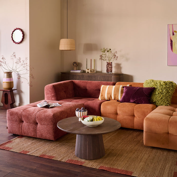 by fonQ Grand Bijzettafel Tabacco Mangohout - Ø 80 cm