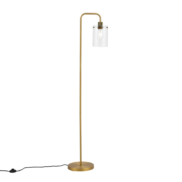 QAZQA Design vloerlamp brons met helder glas - Domo