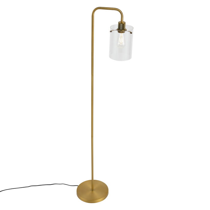 QAZQA Design vloerlamp brons met helder glas - Domo