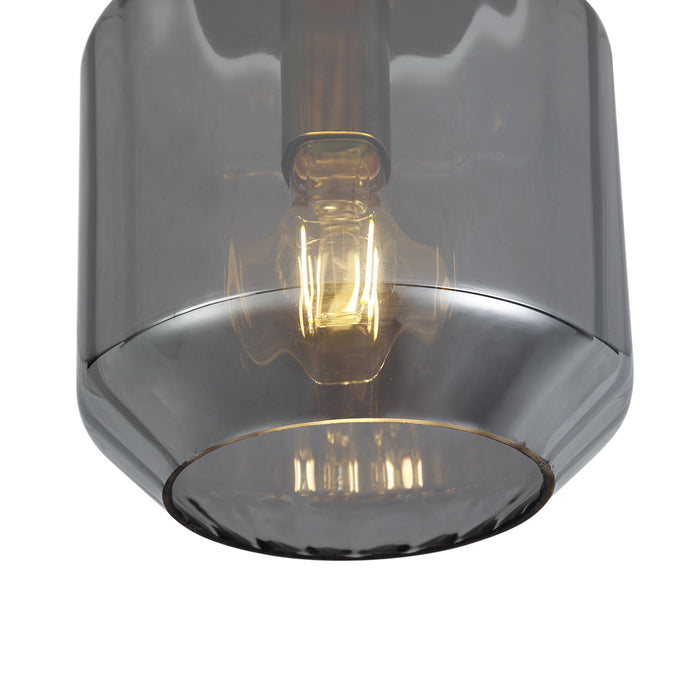 QAZQA Moderne plafondlamp messing met smoke glas - Stiklo