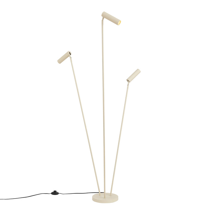QAZQA Moderne vloerlamp beige 3-lichts GU10 35mm - Thomas