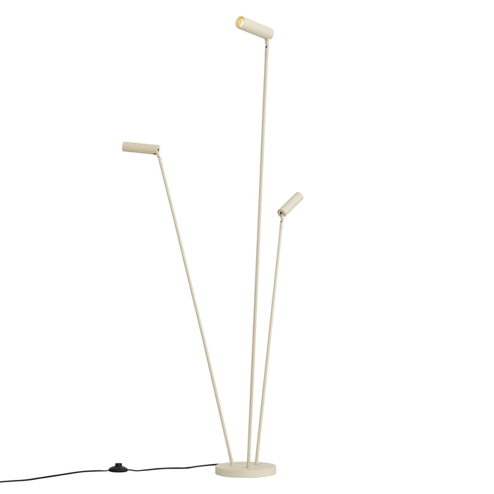 QAZQA Moderne vloerlamp beige 3-lichts GU10 35mm - Thomas
