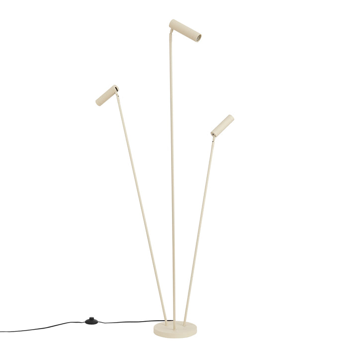 QAZQA Moderne vloerlamp beige 3-lichts GU10 35mm - Thomas