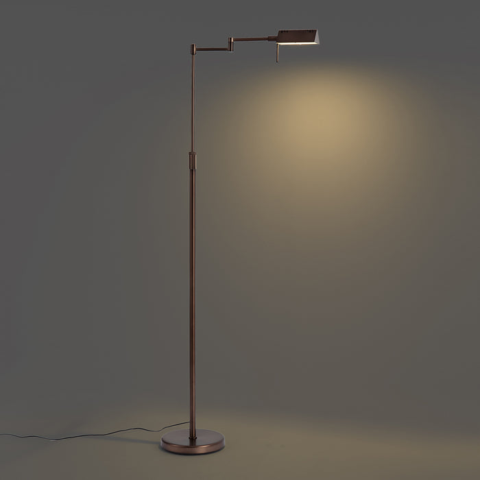 QAZQA Design vloerlamp donker brons incl. LED met touch dimmer -