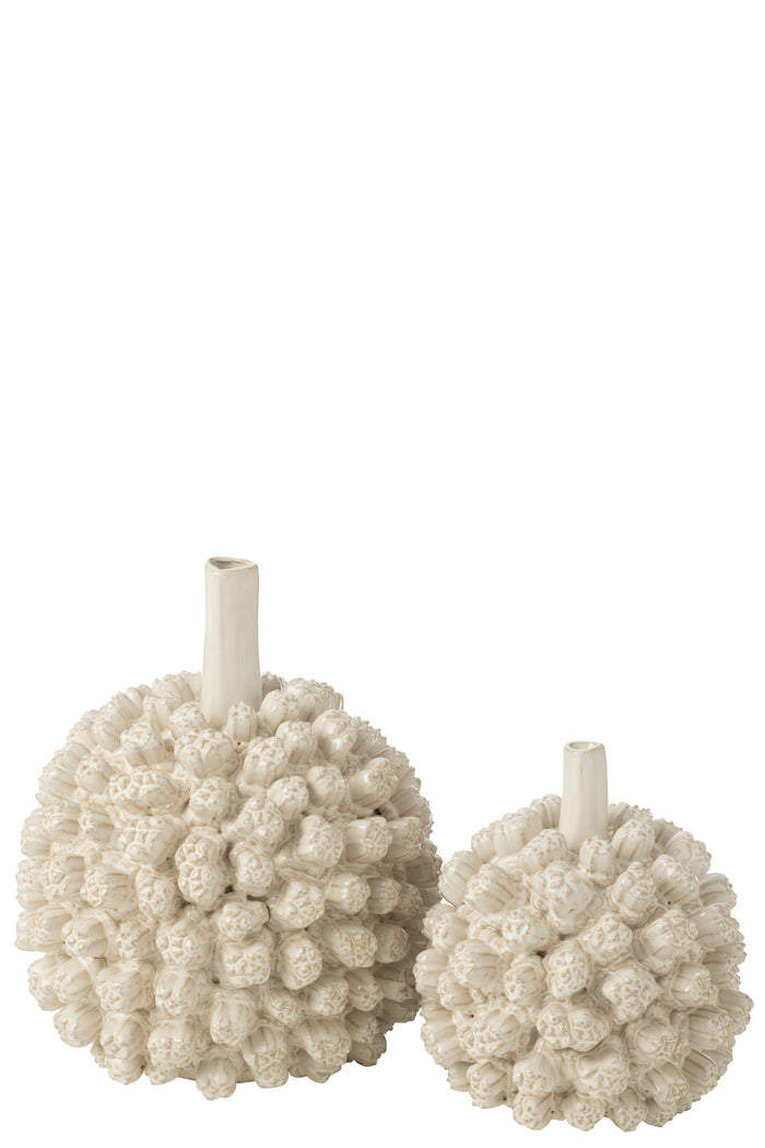 J-Line vaas Saki - keramiek - wit - large - Ø 24.5 cm