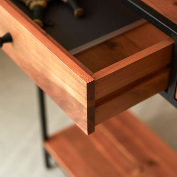 Tikamoon - Agra - Massief acacia en metalen bijzettafel