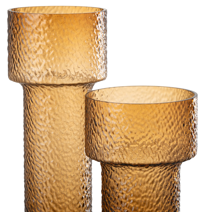 J-Line vaas Betty - glas - bruin - large - 45 cm hoog