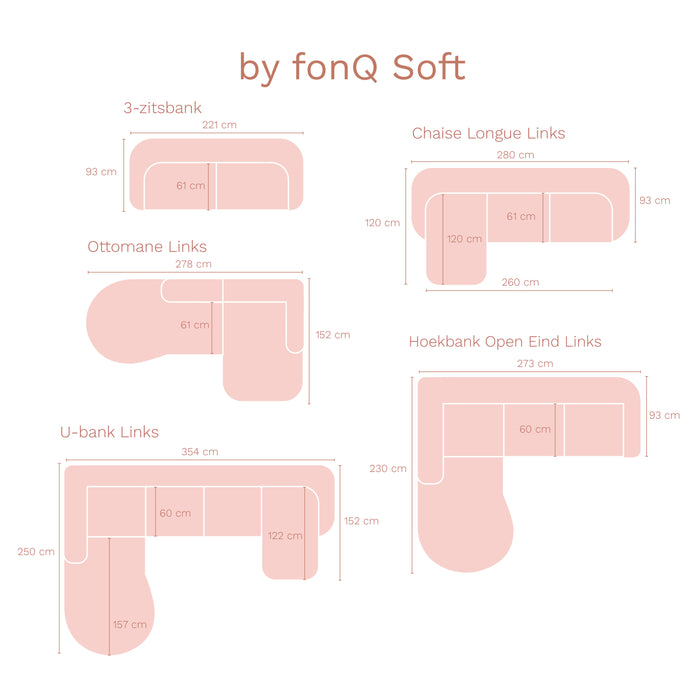 by fonQ Soft Hoekbank met Chaise Longue Links - Bouclé - Greige