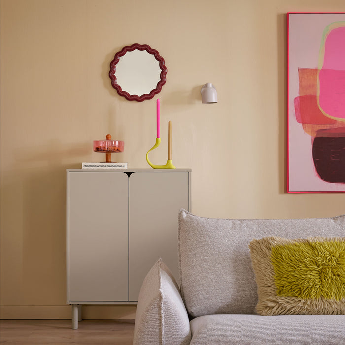 &klevering Zigzag Spiegel Ø 40,5 cm - Burgundy