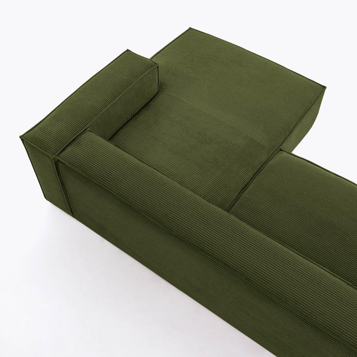 Kave Home Blok Chaise Longue Rechts - Donkergroen - Rib
