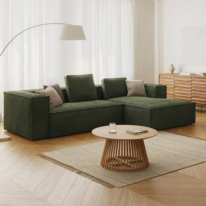 Kave Home Blok Chaise Longue Rechts - Donkergroen - Rib