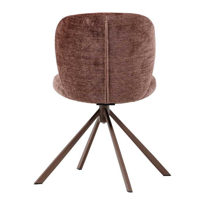 WOOOD Femke Eetkamerstoel - Chenille - Bruin