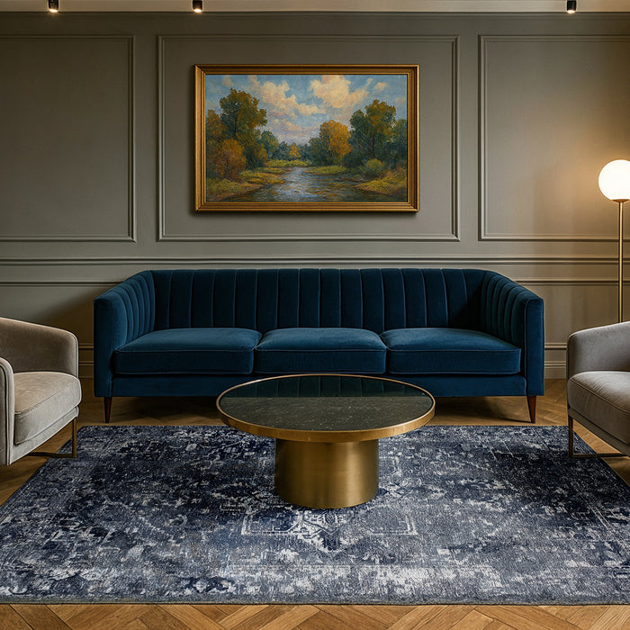 Lola & Moi Heris Vloerkleed - Deep Blue - 140 x 200 cm