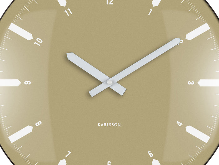 Karlsson - Wandklok Realista Dome - Olijfgroen- Ø35cm