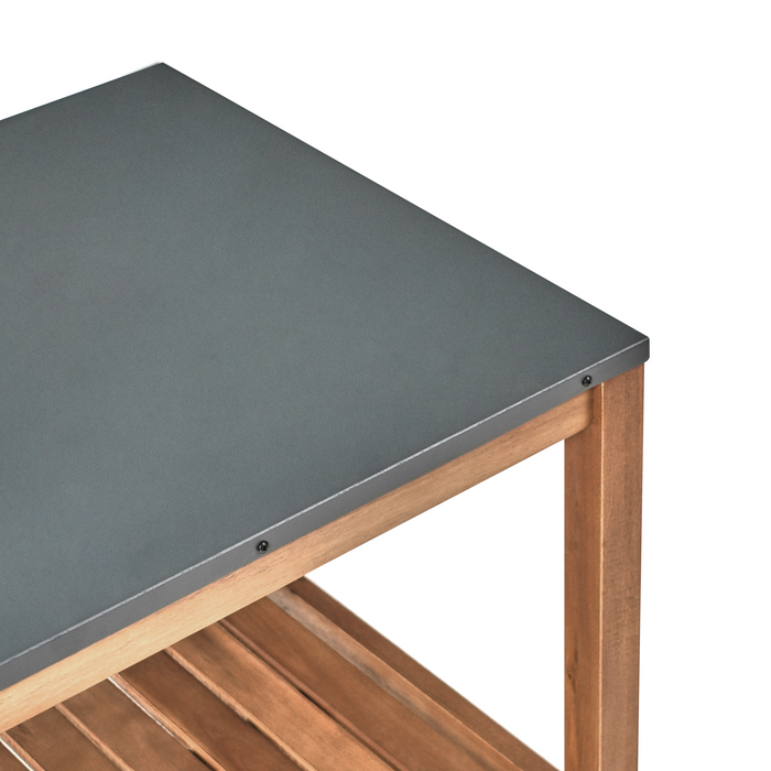 Beliani - BRUCOLI - Buitenkeuken eiland - Bruin - Acaciahout