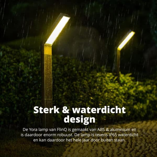 FlinQ Tuinverlichting Yora Zwart Solar incl. Lichtsenor 2 Stuks
