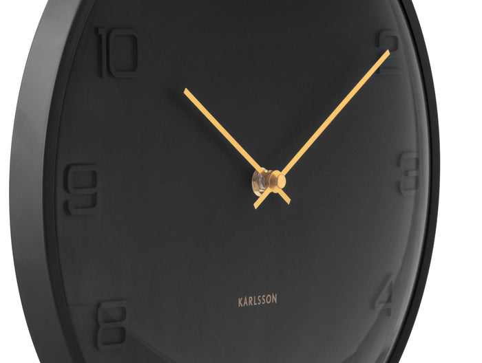 Karlsson - Wandklok Fuerte Dome - Zwart- Ø30,5cm