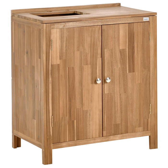 Beliani - VENOSA - Buitenkeuken kast set - Bruin|Zilver - Acaciahout